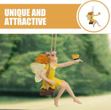 HANABASS Flower Fairy Swing Statue Outdoor Garden Sculpture Creative Hanging Fairy Figurine for Patio and Landscape Resin Crafts Swing Statue for Lawn Yard Patio Windowsill Garden Gifts