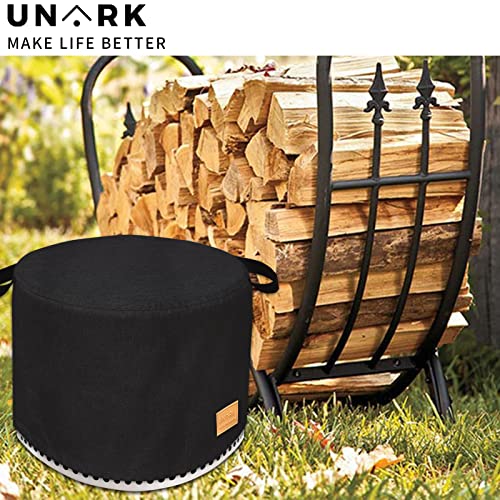 Round Fire Pit Cover for Bonfire Cover 19.5 Inch, Bonfire Cover Waterproof 20 Inch, Bonfire Fire Pit Accessories Outdoor Heavy Waterproof Protective Round (Black)