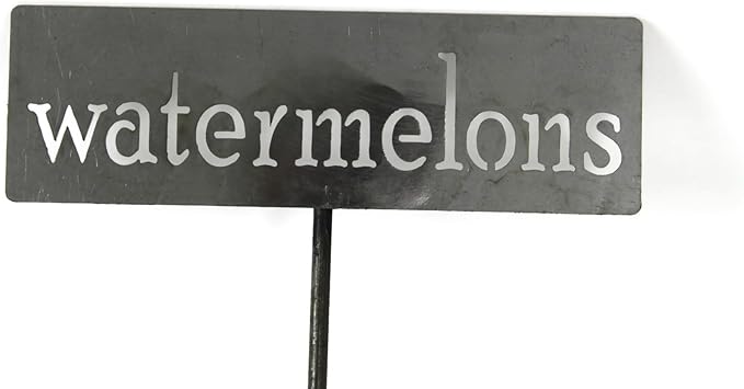 Classic Metal Garden Markers 19 Inches Tall (watermelons, Raw, Unfinished Steel (will rust with time))