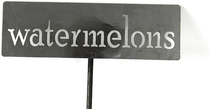 Classic Metal Garden Markers 19 Inches Tall (watermelons, Raw, Unfinished Steel (will rust with time))