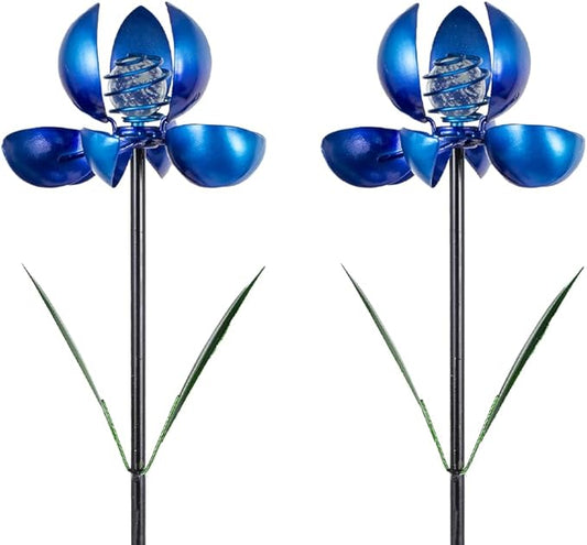 Metal Wind Spinners Outdoor,2Pack Pinwheels for Yard and Garden, Decorative Garden Stakes for Patio,Lawn, Outdoor
