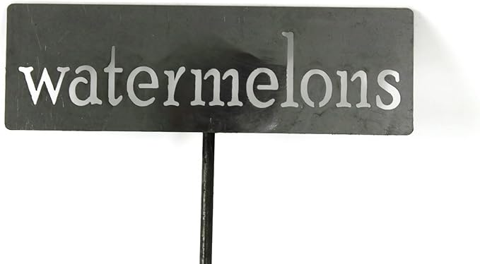 Classic Metal Garden Markers 19 Inches Tall (watermelons, Raw, Unfinished Steel (will rust with time))