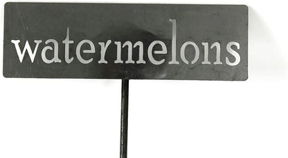 Classic Metal Garden Markers 19 Inches Tall (watermelons, Raw, Unfinished Steel (will rust with time))