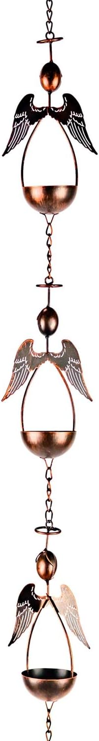 Zaer Ltd. Ornate Hanging Rain Chains (Bronze Finish, Angels)