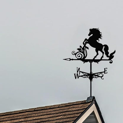 3D Animal Metal Weather Vane, Roof Weather Vane, Weather Direction Indicator, Garden Statue, Garden Windmill, Roof Decoration Accessories for Garden, Yard, Roof Decoration (Mustang)