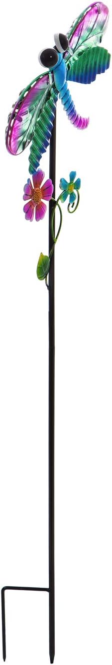 Evergreen Garden 36" H Secret Solar Garden Stakes, Dragonfly Outdoor Décor for Your Lawn and Garden