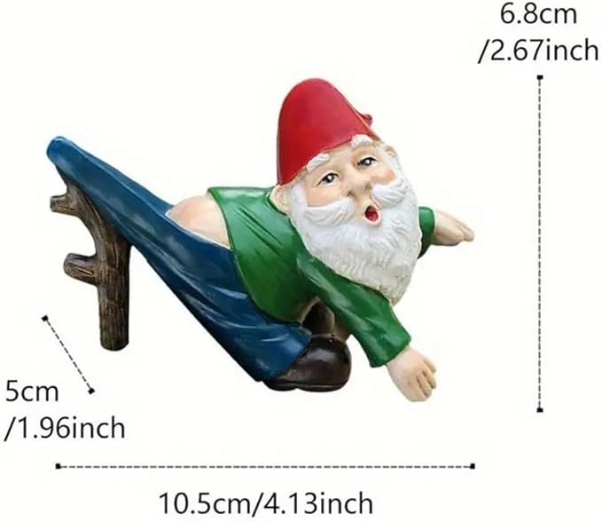 Gnome Garden Decor Statue, Resin Planter Hugger for Flower Pots, Perfect for Patio, Balcony, Porch, Yard & Lawn - Outdoor Decor Gift with Cartoonish Gnome Design, Gnome Garden Decor