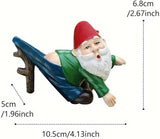 Gnome Garden Decor Statue, Resin Planter Hugger for Flower Pots, Perfect for Patio, Balcony, Porch, Yard & Lawn - Outdoor Decor Gift with Cartoonish Gnome Design, Gnome Garden Decor