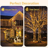 Solar String Lights 800 LED 264ft Warm White 4-Pack