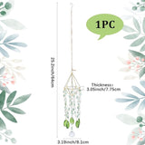 21.2In Crystal Wind Chimes Suncatcher Large Green Prism Sun Catcher Glass Octagonal Bead Chains Rainbow Maker Prisms Wind Chime for Window Hanging Ornament Home Garden Decor Indoor Outdoor