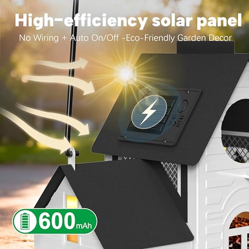 Solar Cardinal Bird Feeder - Metal with LED Light Waterproof
