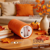 Orange Flameless Pillar Candles - Remote Control, Fall Decor