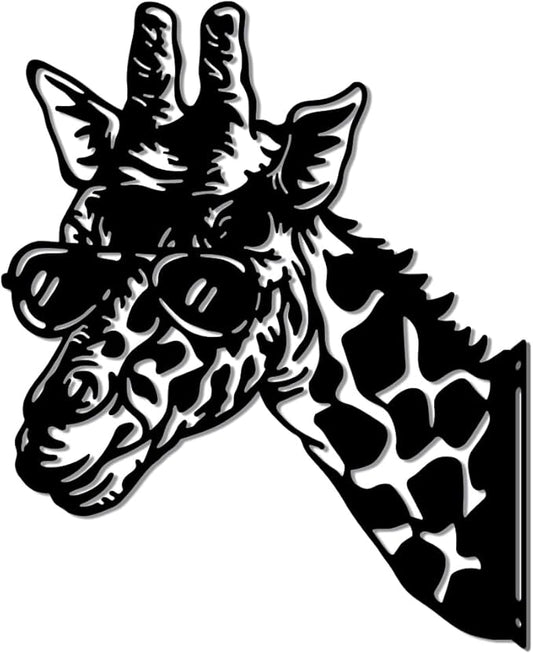 WADORN Giraffe Metal Garden Decor Stakes, Animals Iron Outdoor Tree Silhouette Stake for Tree Yard Garden Patio Metal Art Outdoor Sculpture Decor Gift for Housewarming Home Art Decor