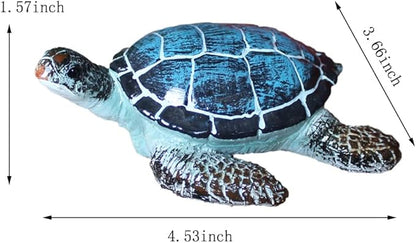 Purple Star Small Turtle Figurine Sea Turtles Figurine Little Resin Turtle for Garden Coastal Beach Decor Outdoor Outside Pond Yard Ornaments Decorations Mini Statue Women Mother Gifts Blue