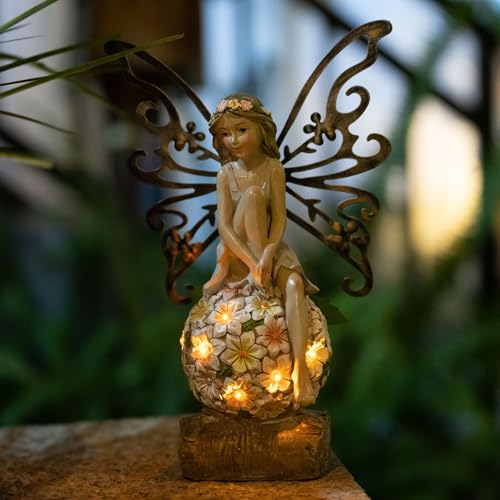 Solar Fairy Statue - 7 LED Lights Garden Decor