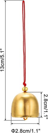 PATIKIL 3 Pcs Wind Chime, Hanging Bells Temple Bells Retro Outdoor Hanging Metal Chinese Wind Chime Round for Outside Garden Camping, Gold Red