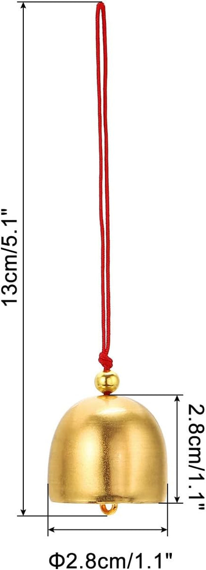 PATIKIL 3 Pcs Wind Chime, Hanging Bells Temple Bells Retro Outdoor Hanging Metal Chinese Wind Chime Round for Outside Garden Camping, Gold Red