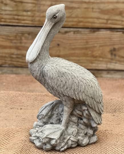 Realistic Concrete Pelican Statue Cement Lake Bird Ornament Handmade Garden Decoration