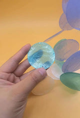 Capiz Seashell Wind Chimes - Small, Unique, Handmade Natural Seashell Wind Chimes for Outside (Blue, 1 Pack)