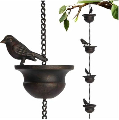 Decorative Metal Bird Rain Chain for Balconies and Porches Transform Your For Outdoor Area into a Relaxing Retreat
