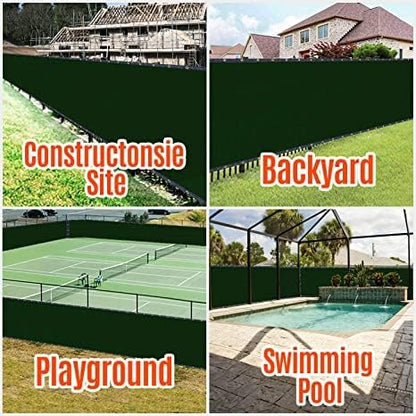 180GSM 5ft x 25ft Fence Privacy Screen Heavy Duty Fence Cover Garden Wall Backyard Dark Green