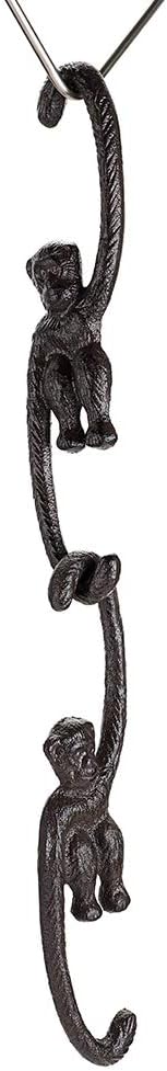 OwnMy Set of 4 Heavy Duty Cast Iron S Monkey Hooks - 8 Inch Decorative Metal Hanging Hooks S Shaped Hanging Brackets for Garden, Indoor Outdoor Home Decor