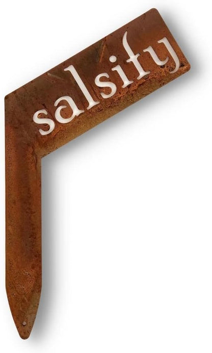 Planter Size Small Metal Garden Plant Vegetable Flower or Herb Markers 13.5 Inches Tall (salsify, Naturally Rusted)
