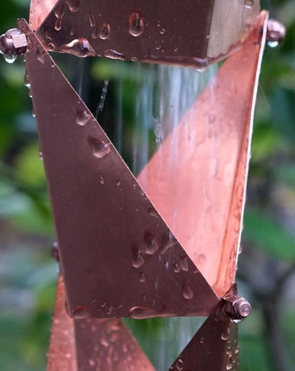 Nutshell Stores Origami Rain Chain - Copper - 14 Feet