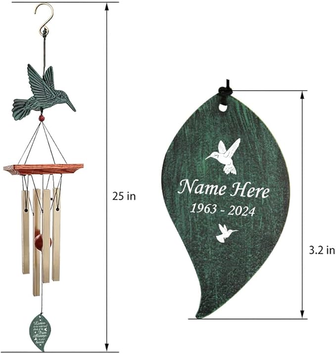 ASTARIN Personalized Wind Chimes Outdoor Deep Tone,Customized Memorial Wind Chimes Large, Large Deep Tone Wind Chimes Outdoor for Garden Hanging Décor,Sympathy Gifts