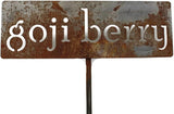 Classic Metal Garden Markers 19 Inches Tall (goji berry, Naturally Rusted)