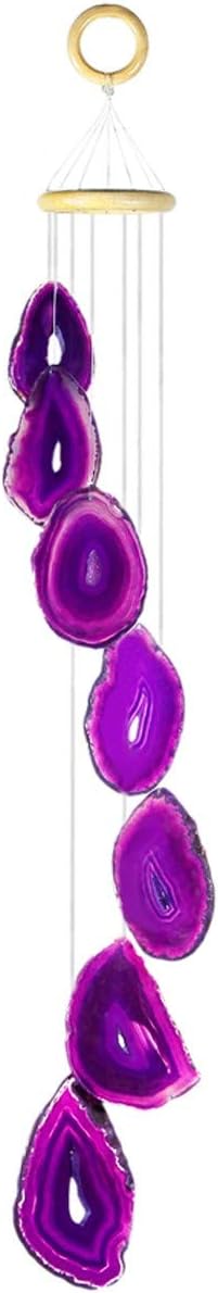 rockcloud Agate Slices Geode Wind Chime Home Garden Decoration Figurine, 28-33 inches