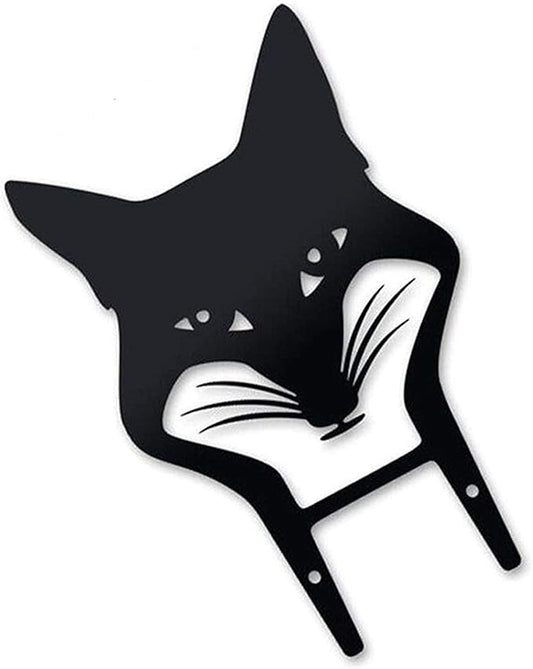 Yard Art Decor, Metal Animal Statue Stakes Hollow Out Animals Shape Silhouette Decoration for Yard Lawn Garden (Fox)