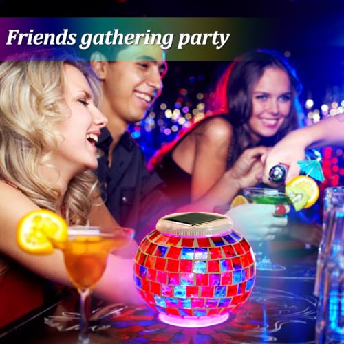 Color Changing Solar Mosaic Table Lamp - Waterproof Outdoor