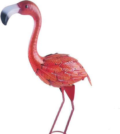 Flamingo Statue Metal Sculpture Garden Decoration Metal Yard Art for Patio Lawn Backyard Outdoor Decoration