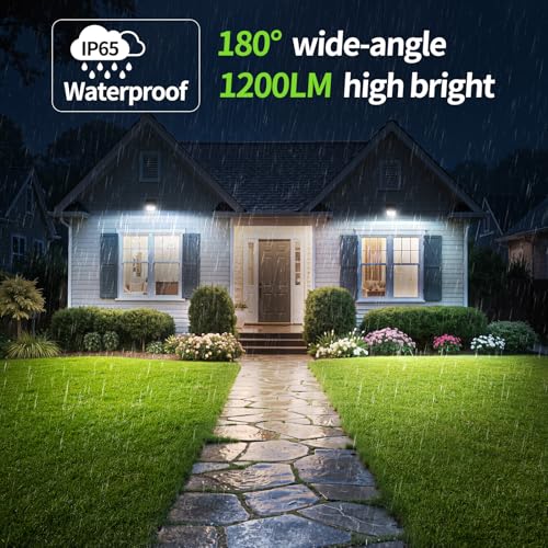 intelamp Solar Flood Light - Motion Sensor, Waterproof 1200LM