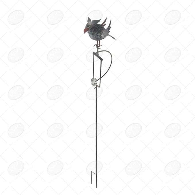 Red Carpet Studios Garden Stake Yard Art Metal and Glass Balance Rocker with 4-Prong Stake, 55" Tall, Owl