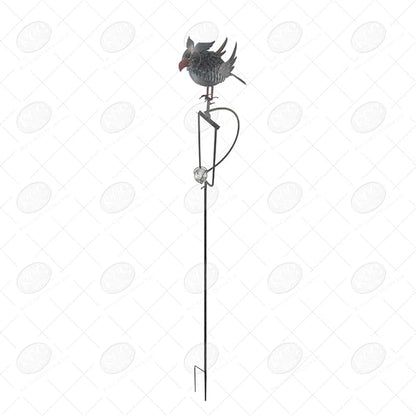Red Carpet Studios Garden Stake Yard Art Metal and Glass Balance Rocker with 4-Prong Stake, 55" Tall, Owl