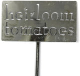 Classic Metal Garden Markers 19 Inches Tall (heirloom tomatoes, Raw, Unfinished Steel (will rust with time))