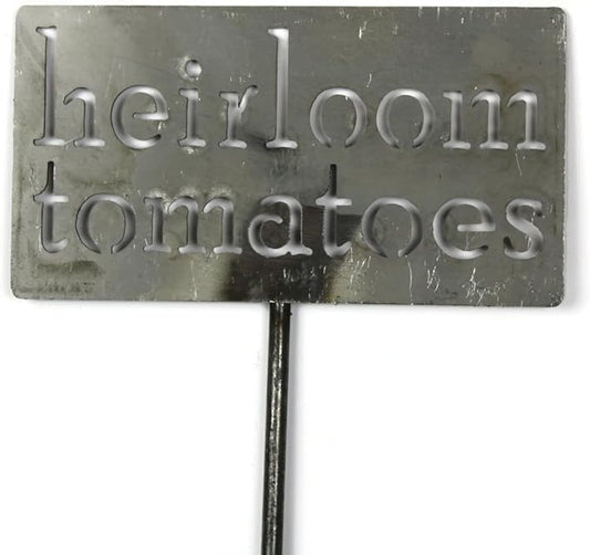 Classic Metal Garden Markers 19 Inches Tall (heirloom tomatoes, Raw, Unfinished Steel (will rust with time))