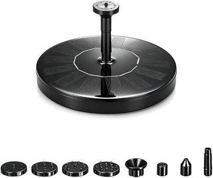 Floating Solar Fountain for Bird Bath, Solar Powered Water Fountain Pump Outdoor Bird Bath Fountain Backyard Decor, Garden, Pond, Pool (Black 5.1")
