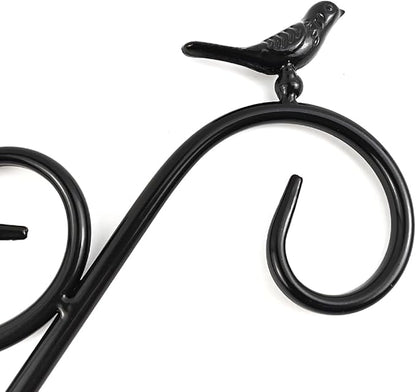TIHOOD 2PCS 12inch Wall Hanging Plant Bracket, Retro Iron Metal Wall Décor Shepard Hook Lantern Wall Hanger for Hanging Plant Flower Bird Feeder Planter Indoor Outdoor, Bird