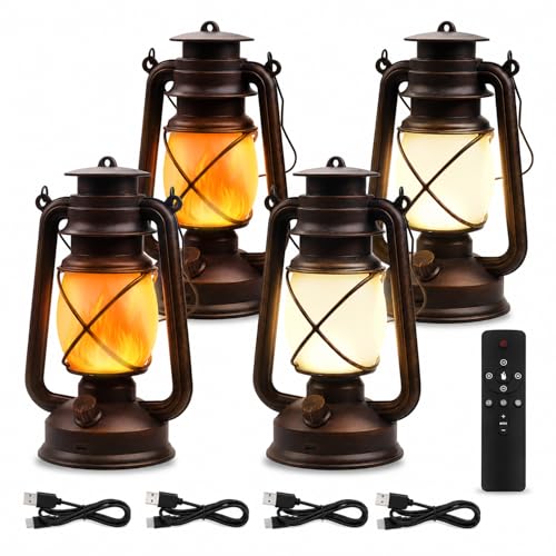 Marlrin USB Rechargeable Lanterns 4-Pack - Remote Control, 4 Modes