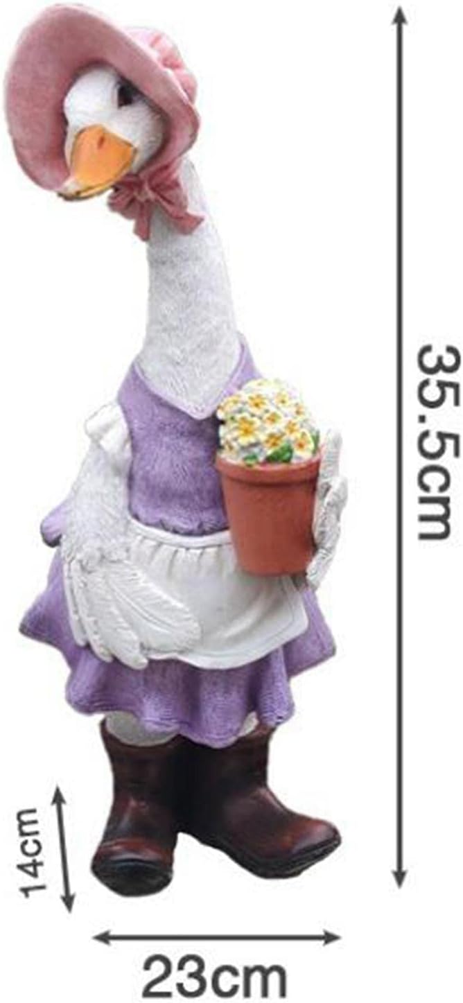 Baoblaze Duck Statues for Garden Figures, Resin Animal Sculpture Home Decoration, Outdoor Or Indoor Art Crafts Statues Decor, for Garden, Pond Decoration, Femal