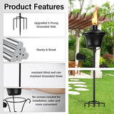 Citronella Torches - 6-Pack, 15 oz, Adjustable Height