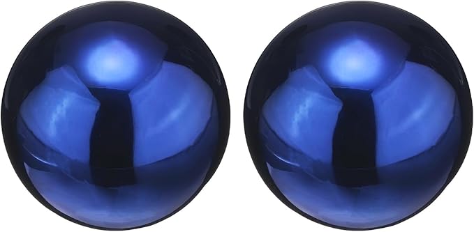 uxcell 2pcs Gazing Globe Decor Ball 2 inch 51mm Garden Sphere Polished Hollow Ball, Seamless Stainless Steel Gazing Ball, Smooth Mirror Globe for Garden Home Decor, Sapphire Blue