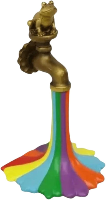 Garden Statues for Outside Outdoor Statue Colorful Resin Garden Statue for Outside Decor 11.5x10x19 cm (4.5x3.9x7.4 in) Perfect Garden Sculptures & Statues for Outdoor Spaces Durable Gardening Gifts
