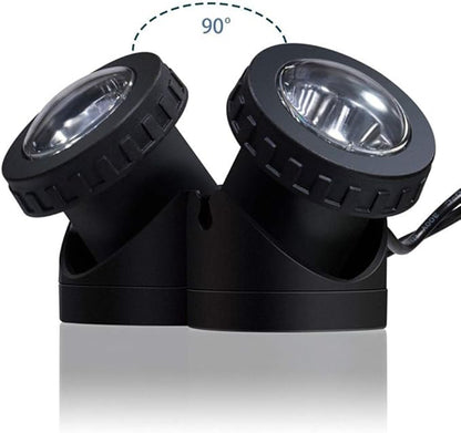 ‌Solar Spot Light Outdoor - LED Waterproof Pond Light Underwater Spotlight with Dark Sensing Auto On/Off, Adjustable Angle for Pool, Fountain, Garden, Fish Tank