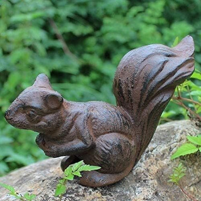 Garden Ornaments Decor Statue Outdoor,Outdoor Garden Sculpture Vintage Rustica Iron Squirrel Statue,Home Garden Decor Heavy Retro,Squirrel Figurine,S Handmade Solid Squirrel Sculpture,