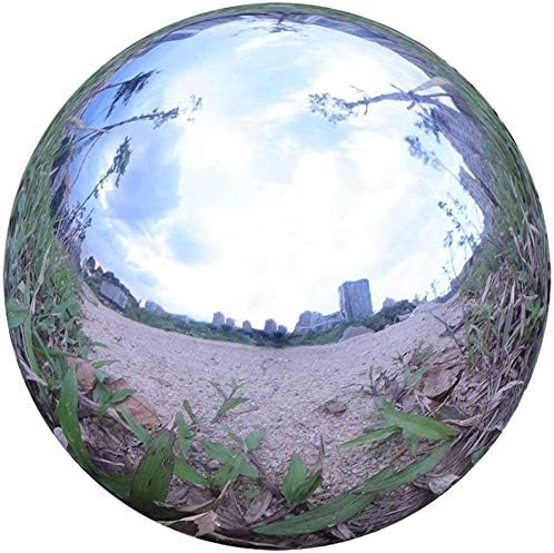 Durable Stainless Steel Gazing Ball, Hollow Ball Mirror Globe Polished Shiny Sphere for Home Garden (15.7 Inch)