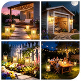 Solar Lanterns Outdoor Waterproof - Rattan 2Pack
